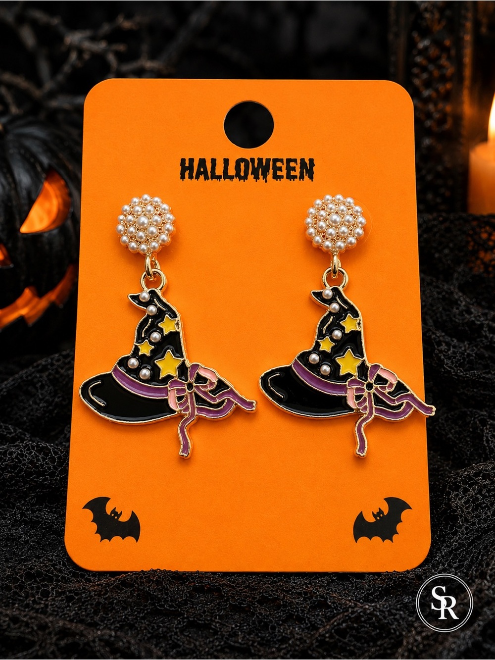 Halloween Statement Earrings NWT Spooky Witch Ghost Pumpkin Dangle 1.75”